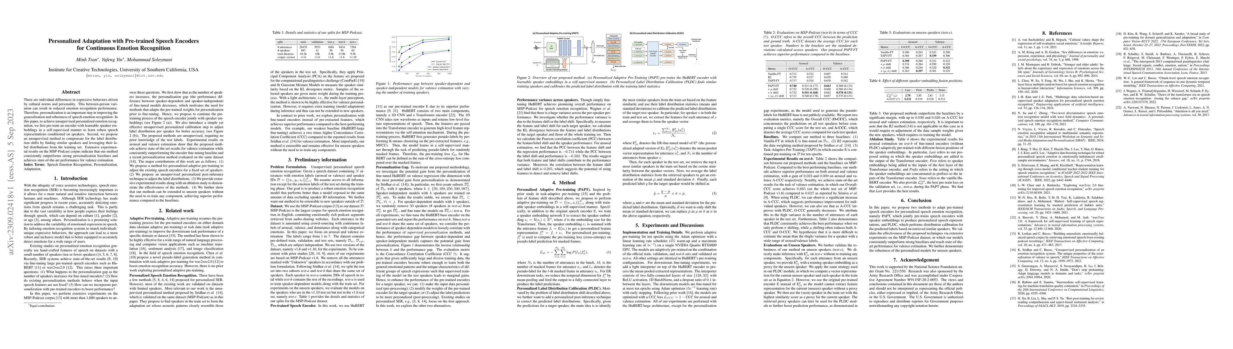 Thumbnail for Personalized Adaptation with Pre-trained Speech Encoders for Continuous
  Emotion Recognition