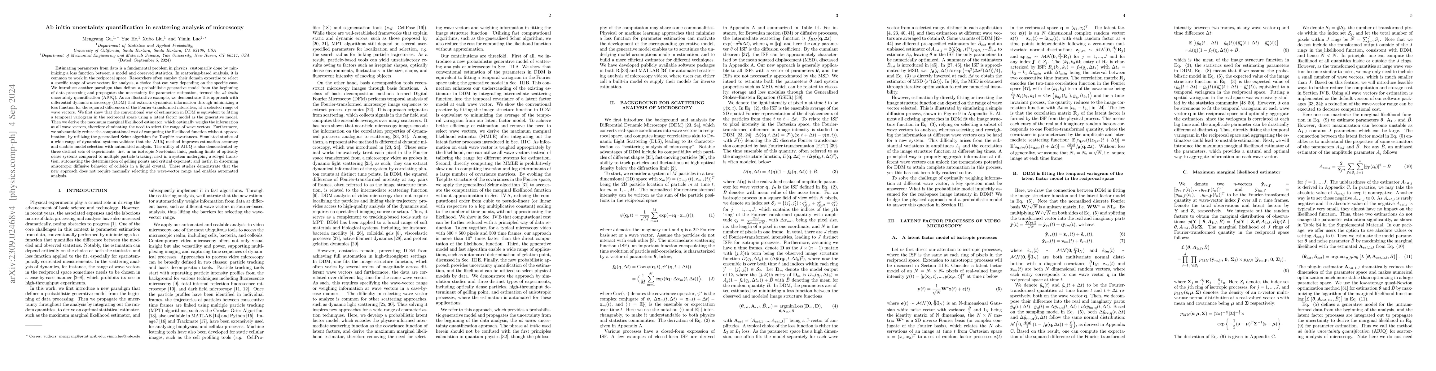 Thumbnail for Ab initio uncertainty quantification in scattering analysis of
  microscopy