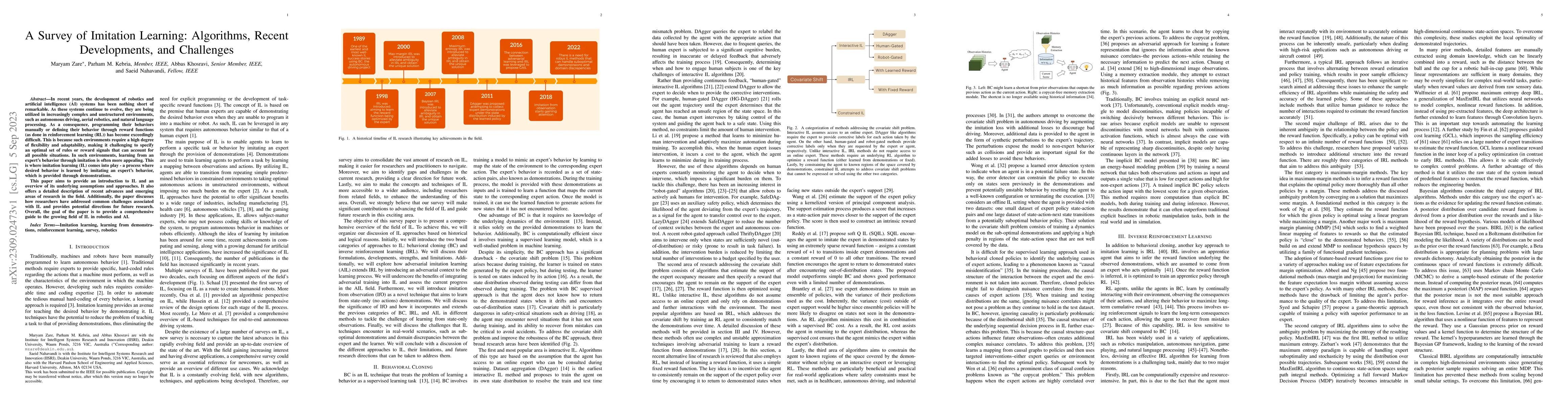 Thumbnail for A Survey of Imitation Learning: Algorithms, Recent Developments, and
  Challenges