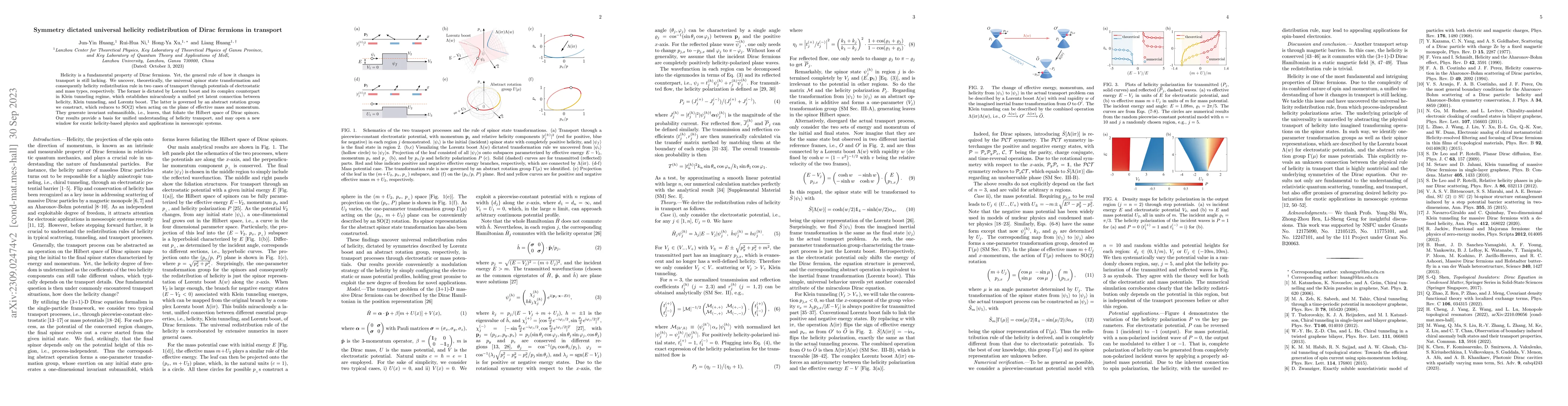 Thumbnail for Symmetry dictated universal helicity redistribution of Dirac fermions in
  transport