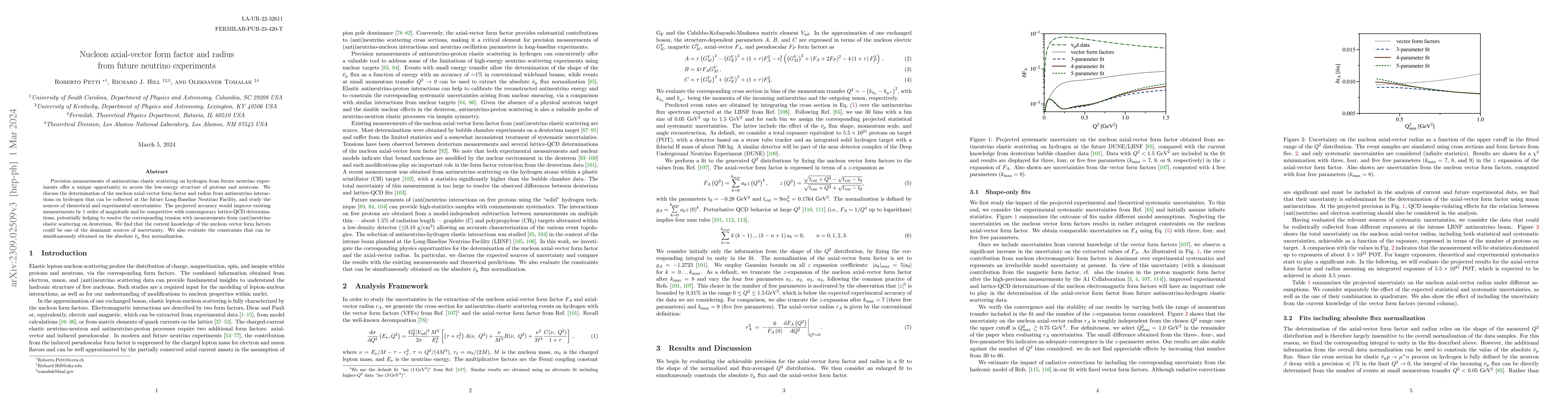 Thumbnail for Nucleon axial-vector form factor and radius from future neutrino
  experiments