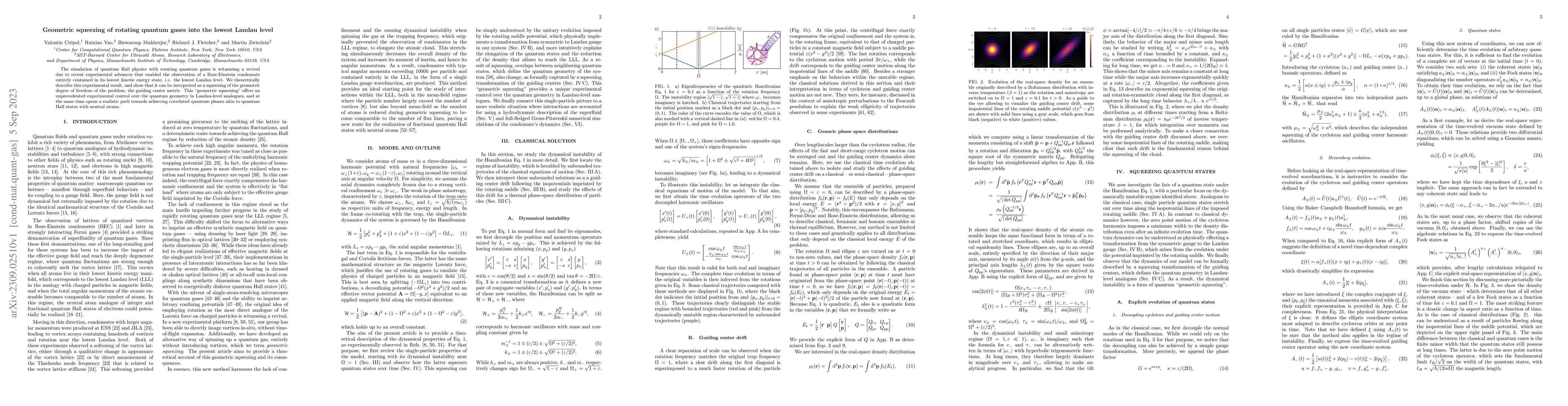 Thumbnail for Geometric squeezing of rotating quantum gases into the lowest Landau
  level