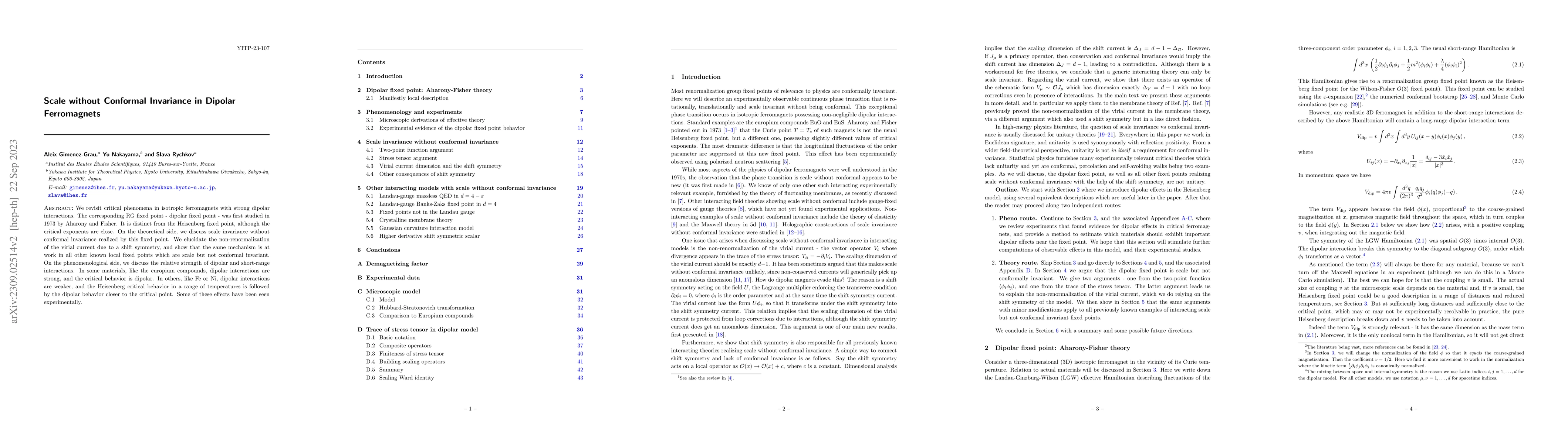 Thumbnail for Scale without Conformal Invariance in Dipolar Ferromagnets
