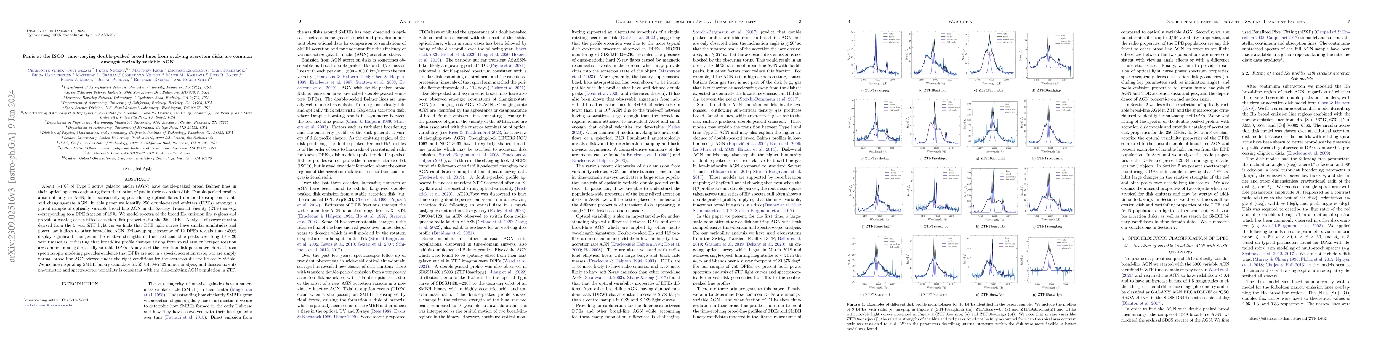 Thumbnail for Panic at the ISCO: time-varying double-peaked broad lines from evolving
  accretion disks are common amongst optically variable AGN