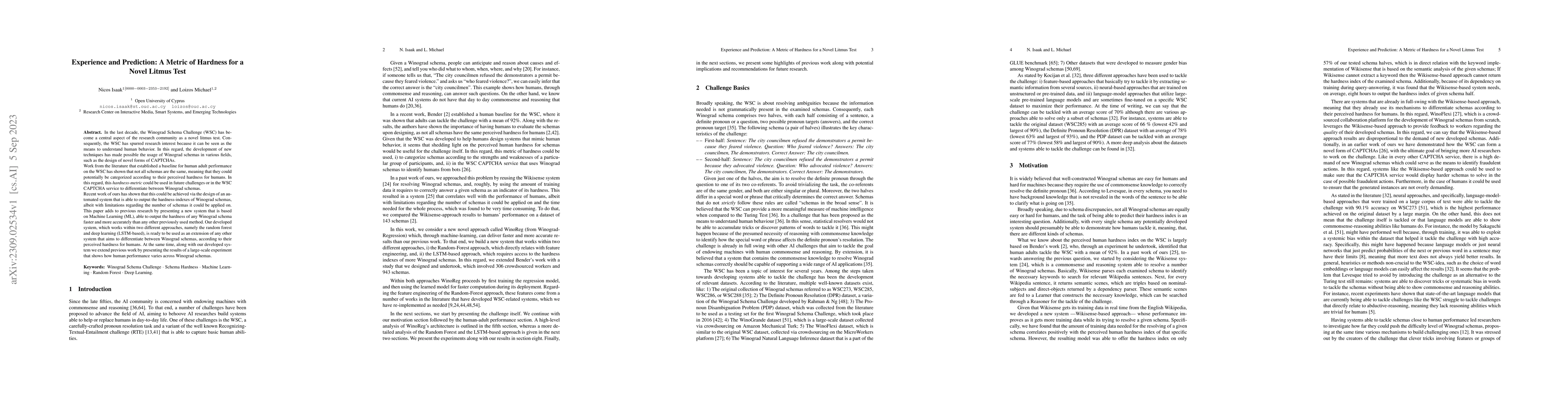 Thumbnail for Experience and Prediction: A Metric of Hardness for a Novel Litmus Test