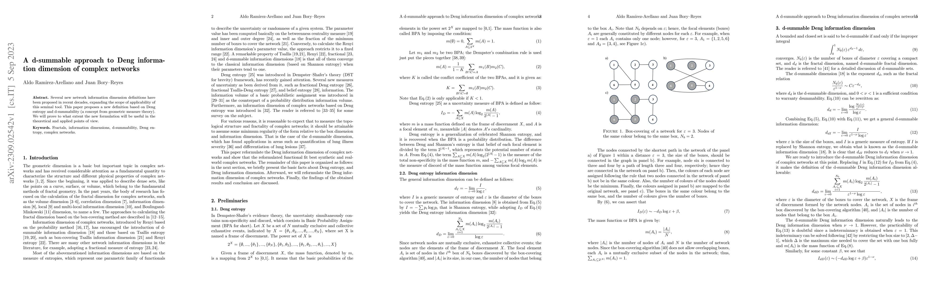 Thumbnail for A d-summable approach to Deng information dimension of complex networks