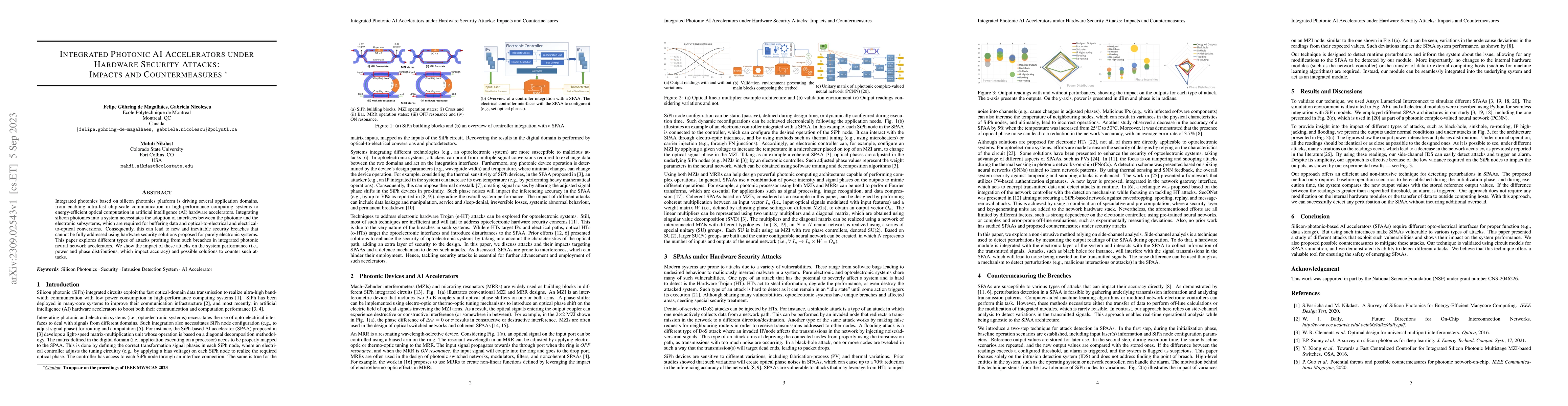 Thumbnail for Integrated Photonic AI Accelerators under Hardware Security Attacks:
  Impacts and Countermeasures