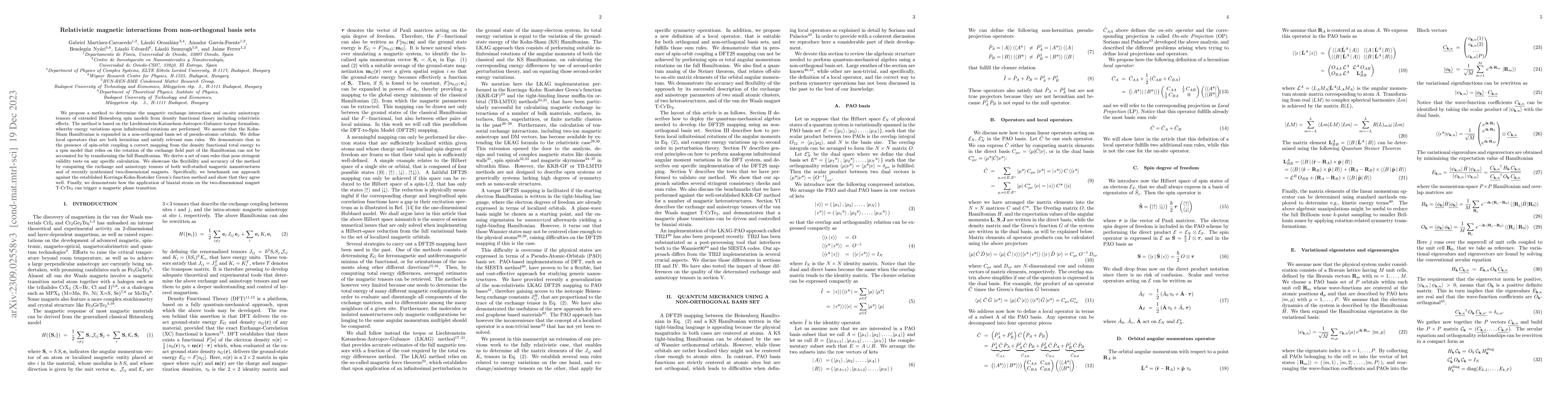 Thumbnail for Relativistic magnetic interactions from non-orthogonal basis sets