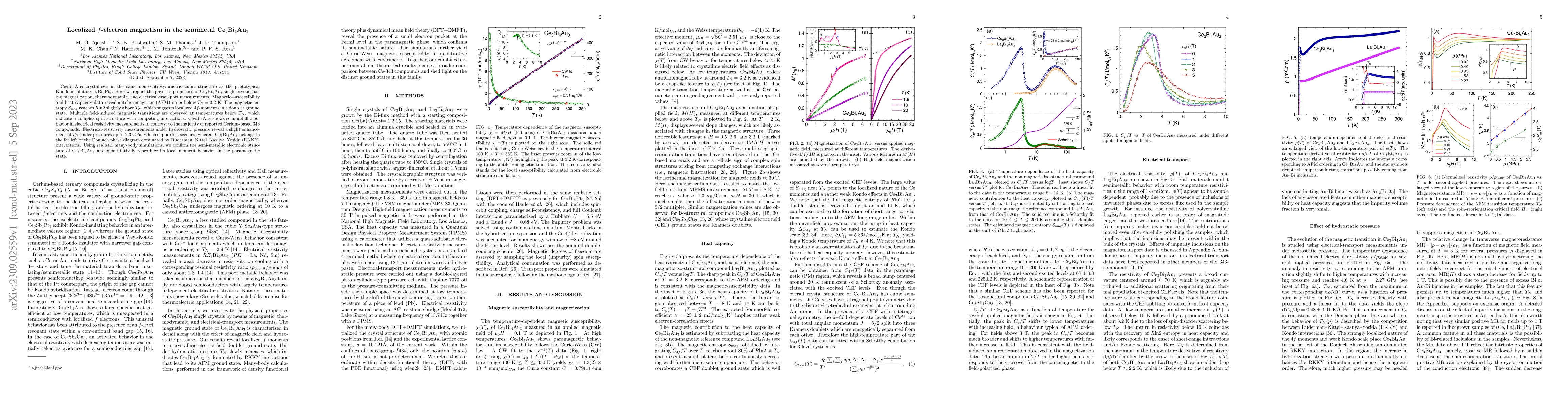 Thumbnail for Localized f-electron magnetism in the semimetal Ce3Bi4Au3