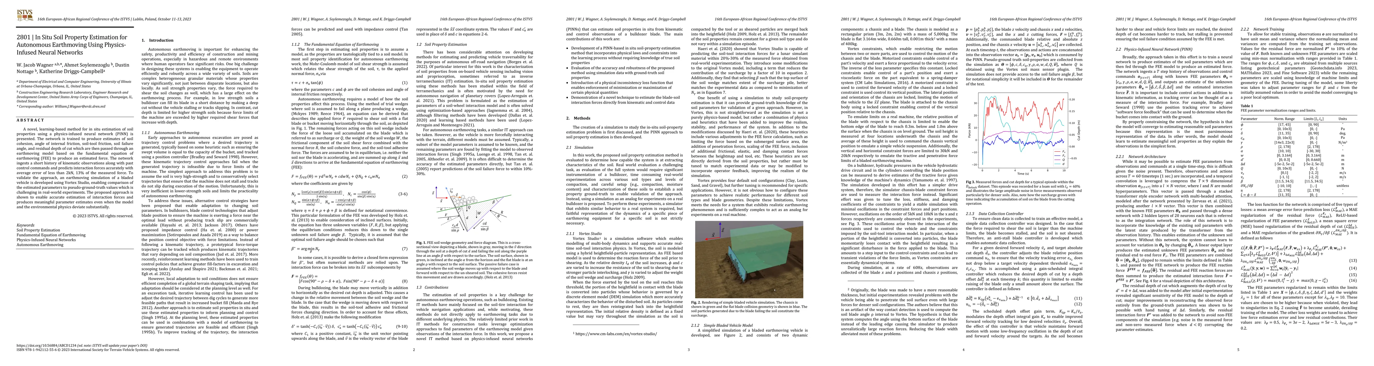 Thumbnail for In Situ Soil Property Estimation for Autonomous Earthmoving Using
  Physics-Infused Neural Networks