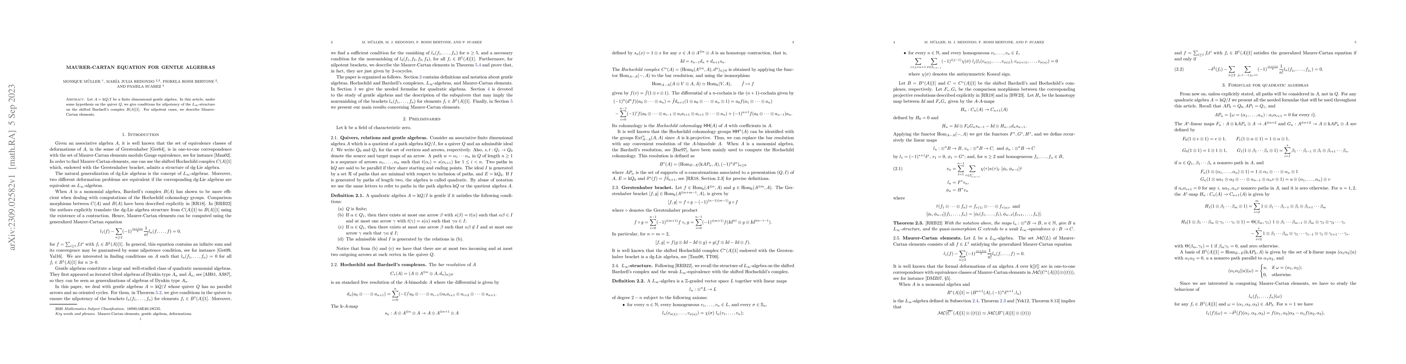 Thumbnail for Maurer-Cartan equation for gentle algebras
