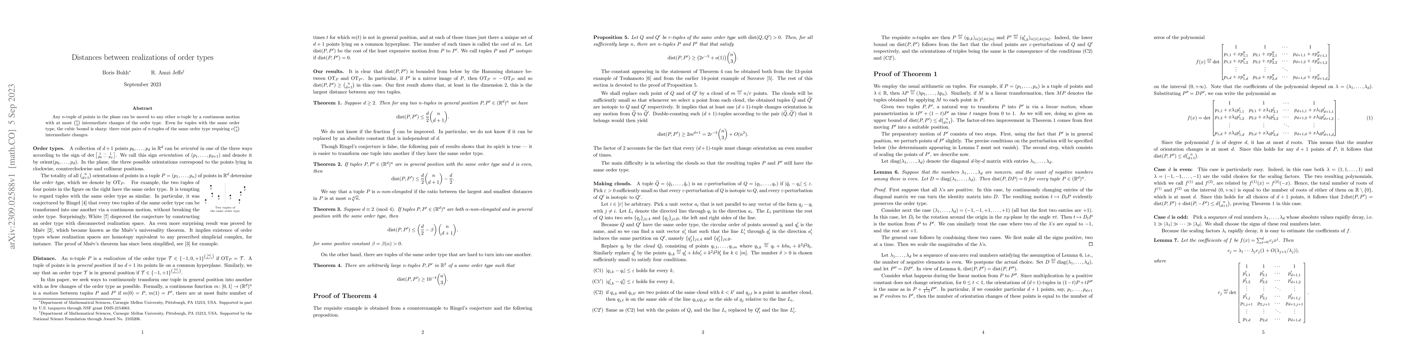 Thumbnail for Distances between realizations of order types