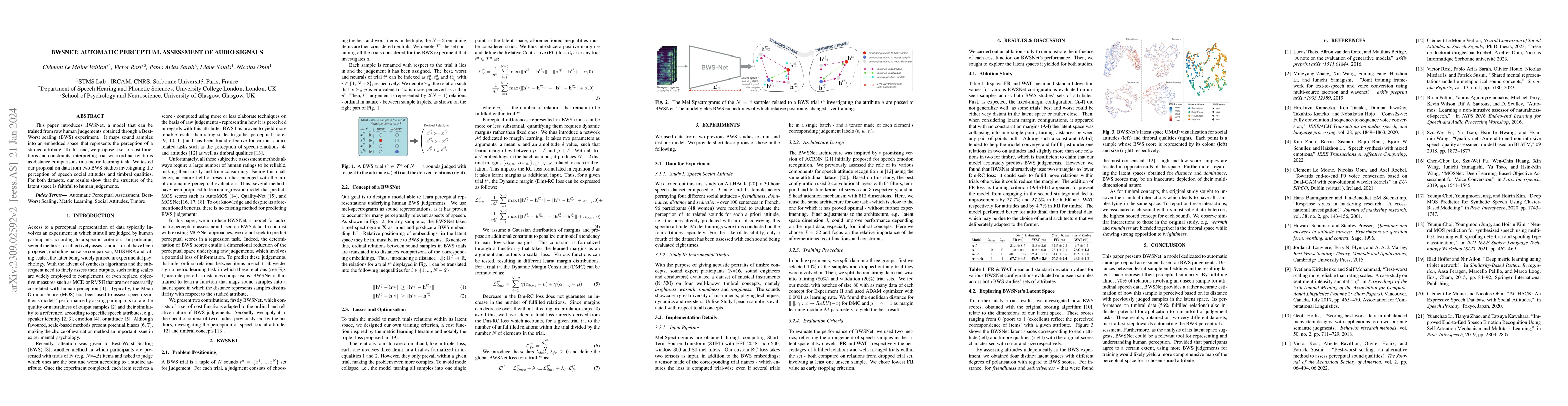 Thumbnail for BWSNet: Automatic Perceptual Assessment of Audio Signals