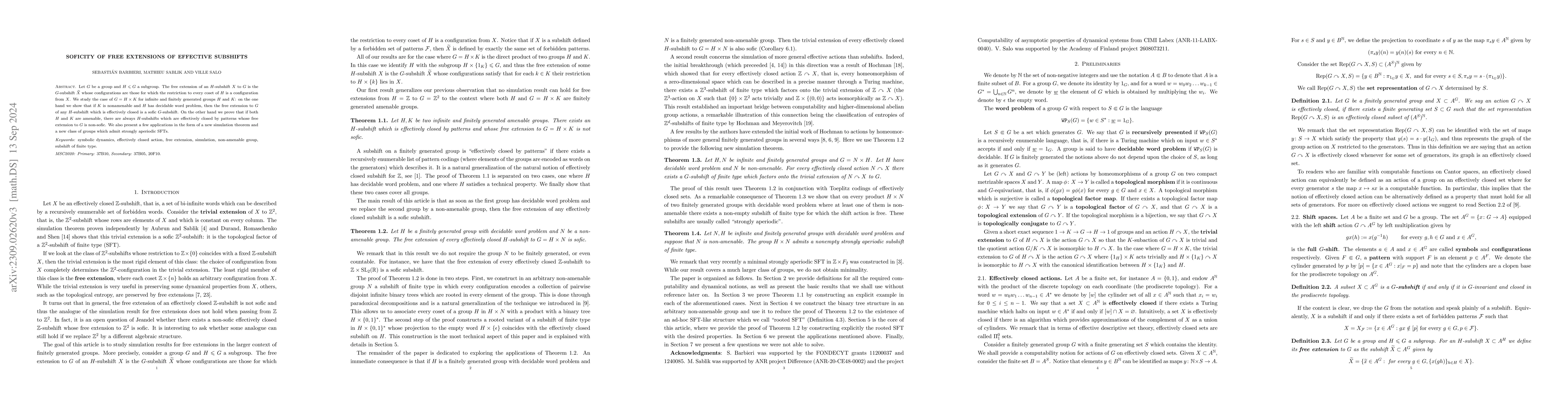 Thumbnail for Soficity of free extensions of effective subshifts