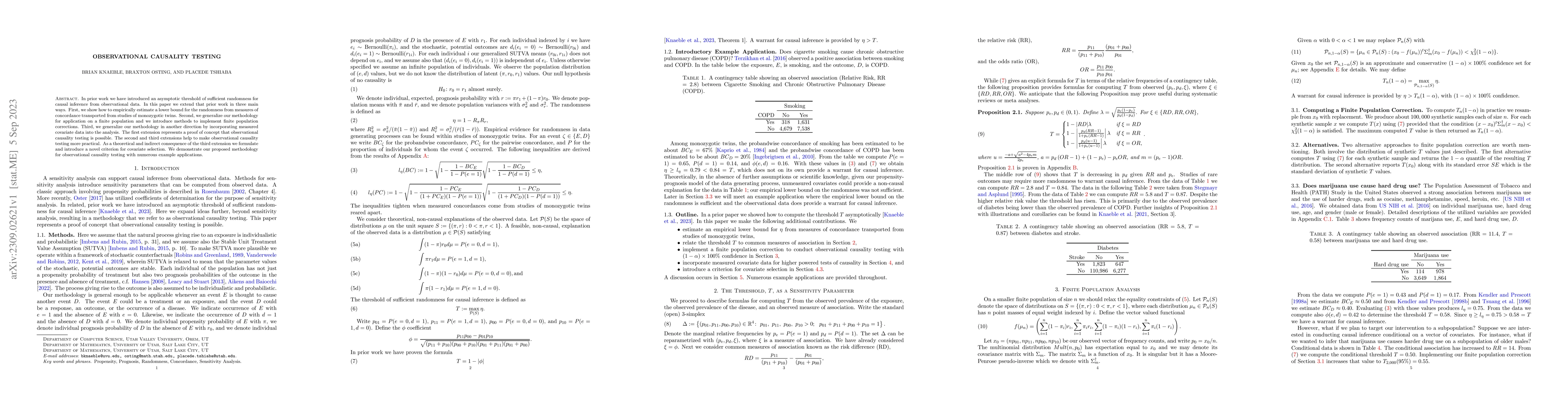 Thumbnail for Observational Causality Testing