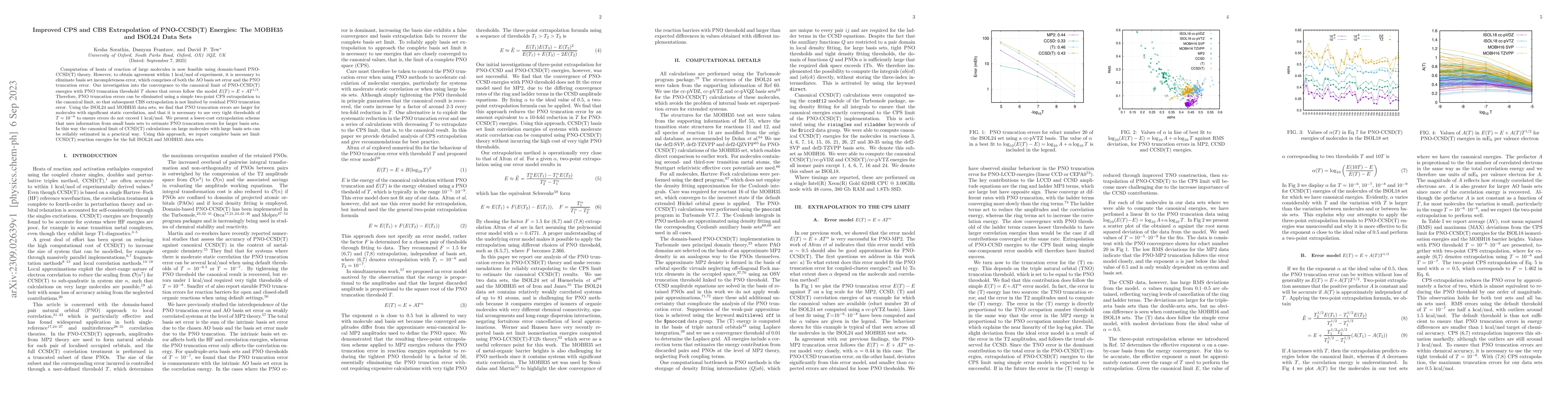 Thumbnail for Improved CPS and CBS Extrapolation of PNO-CCSD(T) Energies: The MOBH35
  and ISOL24 Data Sets