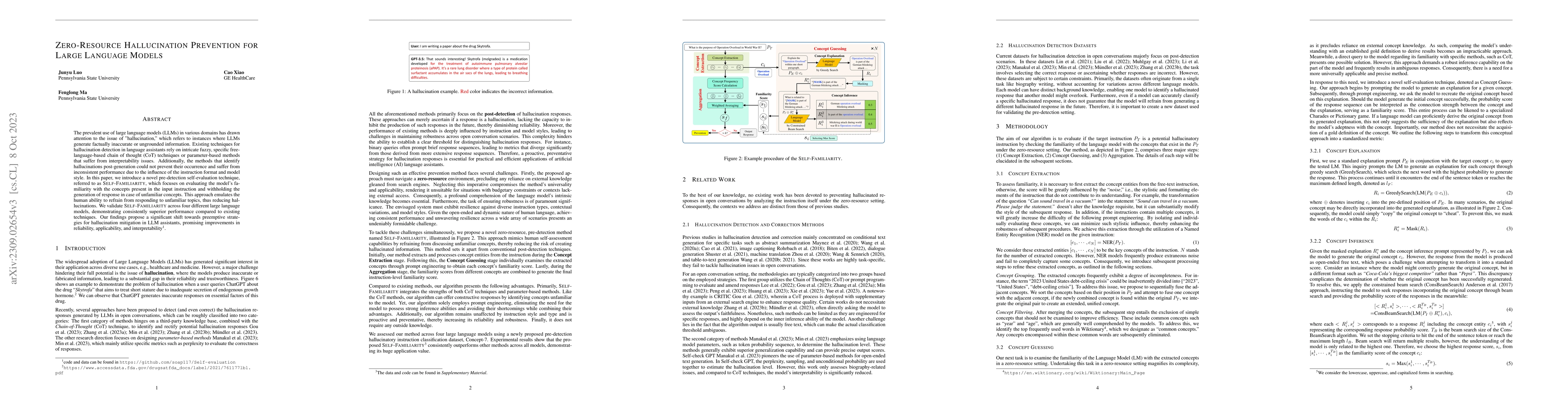 Thumbnail for Zero-Resource Hallucination Prevention for Large Language Models