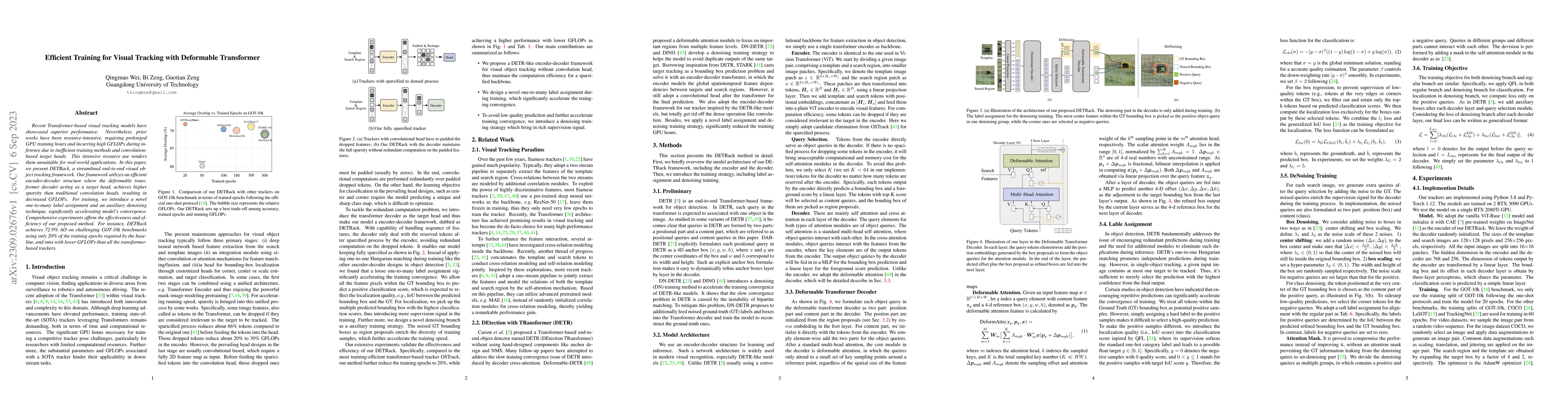 Thumbnail for Efficient Training for Visual Tracking with Deformable Transformer