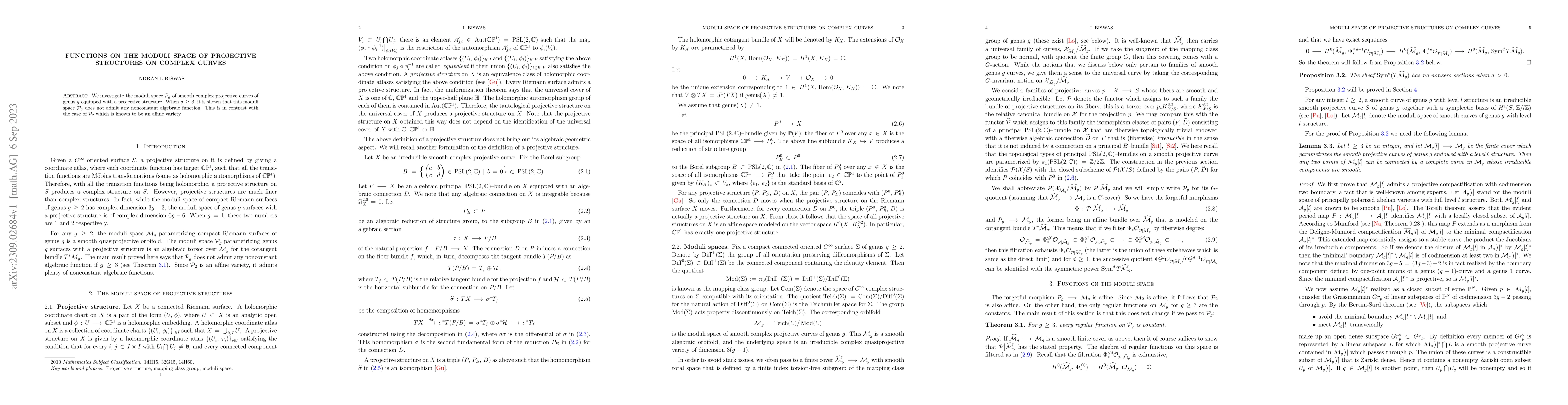 Thumbnail for Functions on the moduli space of projective structures on complex curves