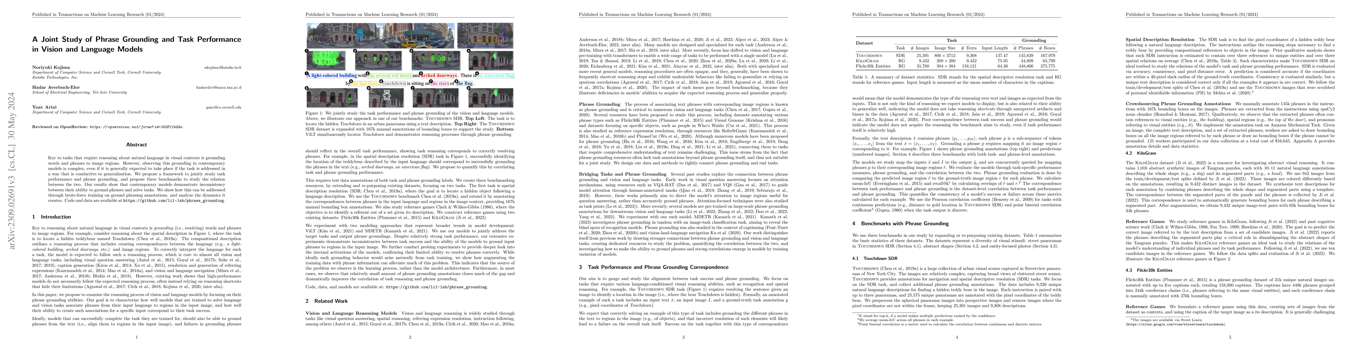 Thumbnail for A Joint Study of Phrase Grounding and Task Performance in Vision and
  Language Models