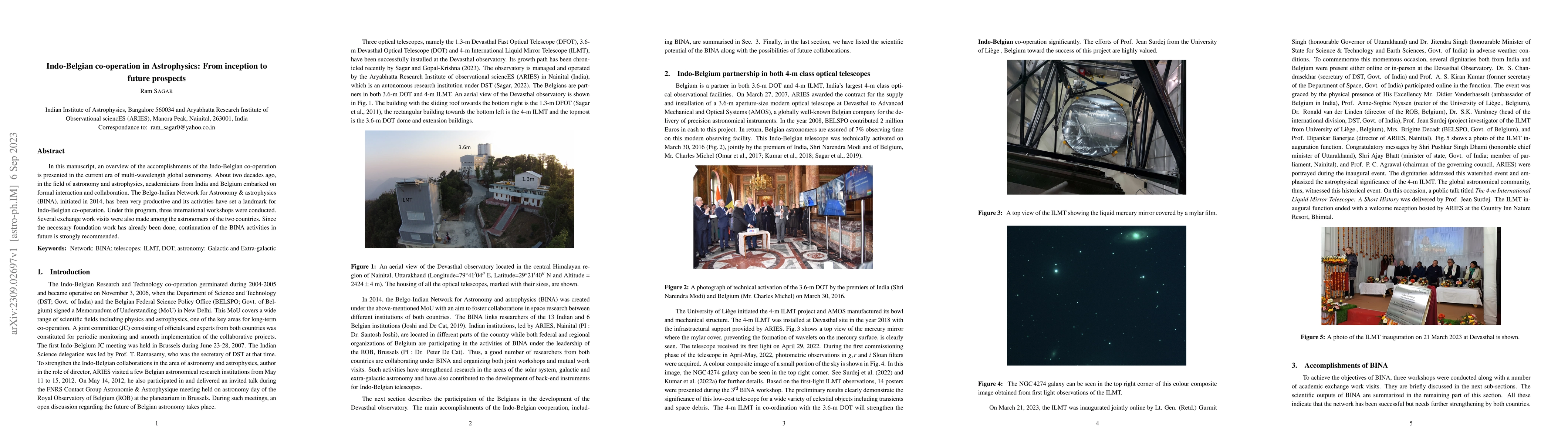Thumbnail for Indo-Belgian co-operation in Astrophysics: From inception to future
  prospects