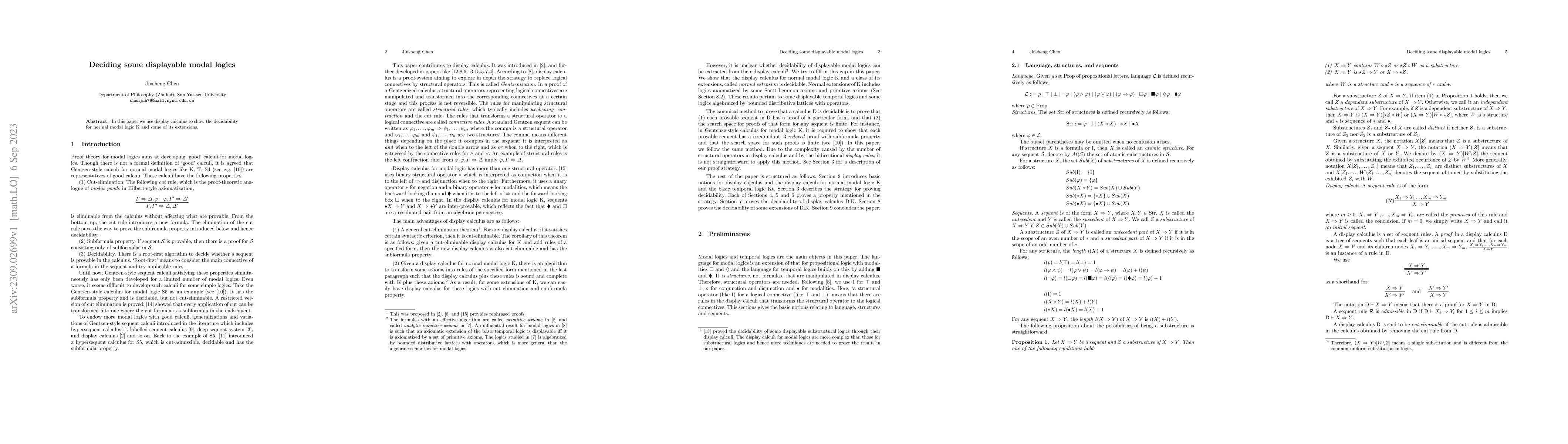 Thumbnail for Deciding some displayable modal logics