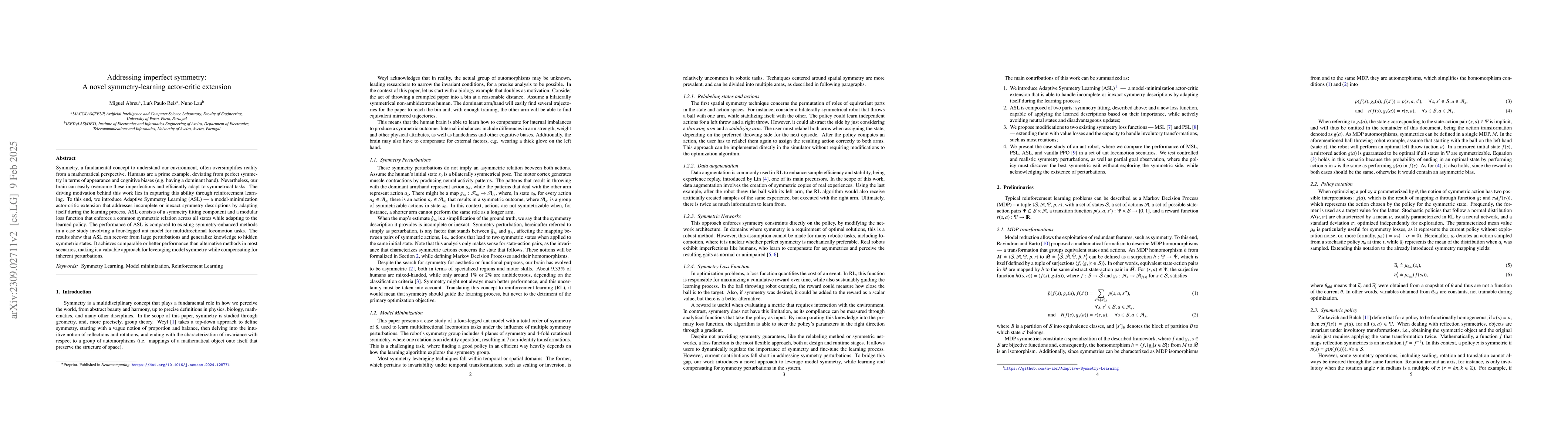 Thumbnail for Addressing Imperfect Symmetry: a Novel Symmetry-Learning Actor-Critic
  Extension