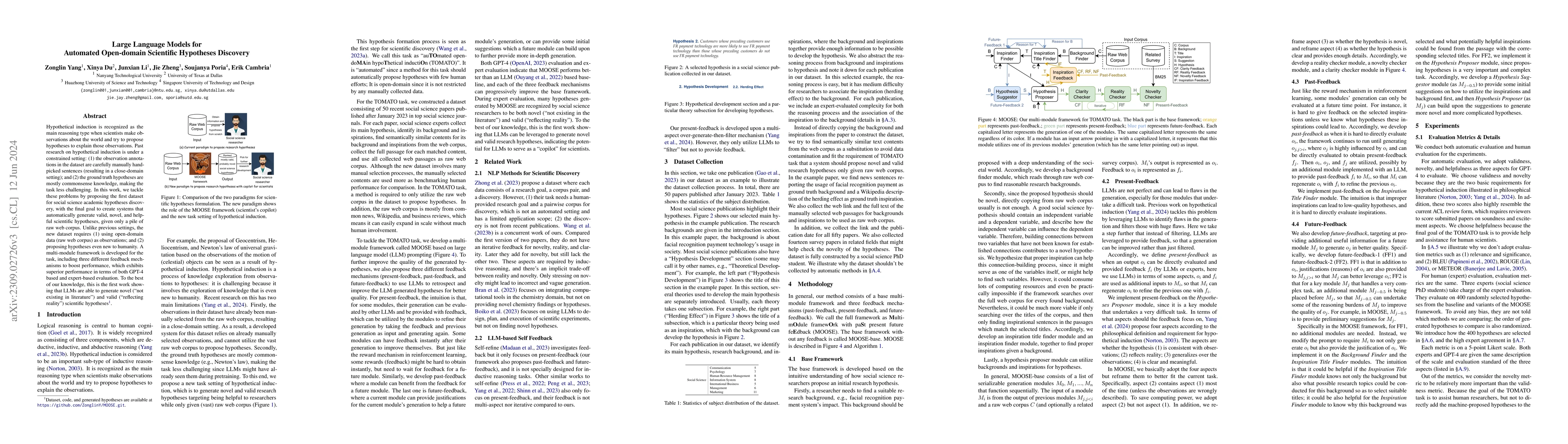 Thumbnail for Large Language Models for Automated Open-domain Scientific Hypotheses
  Discovery