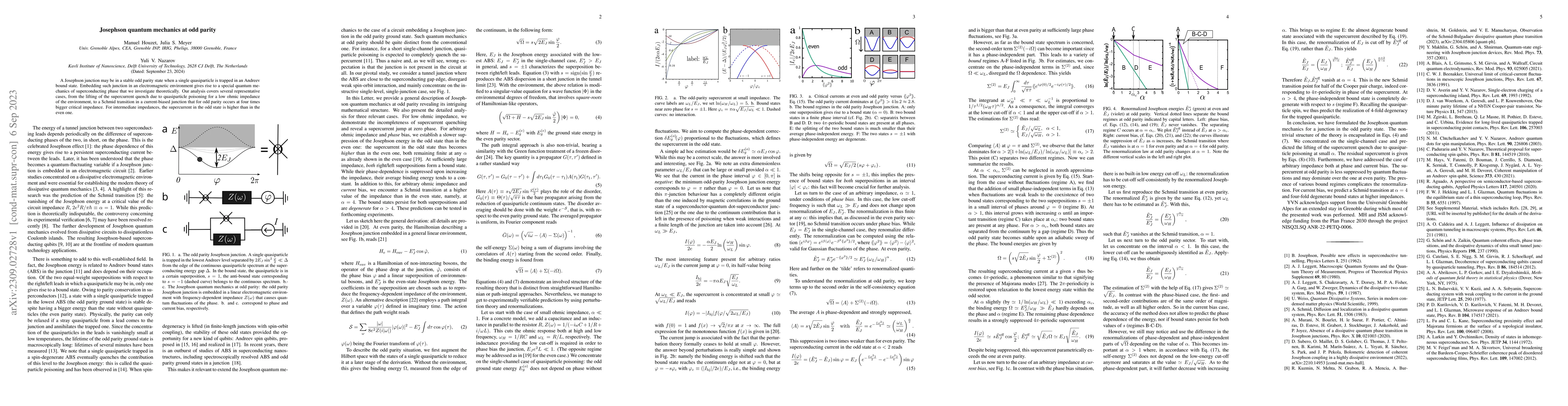 Thumbnail for Josephson quantum mechanics at odd parity