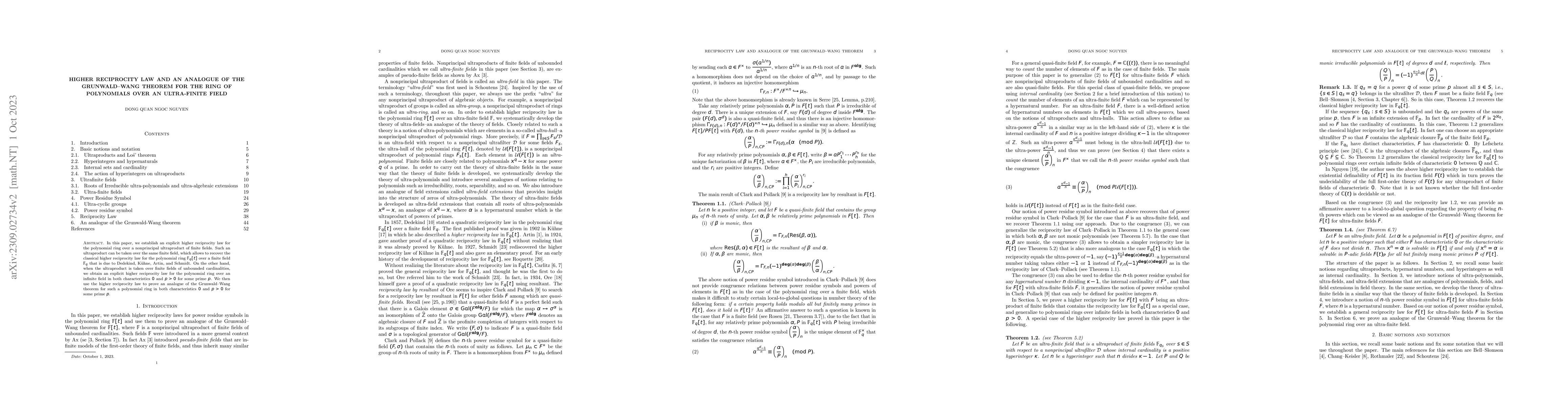 Thumbnail for Higher reciprocity law and An analogue of the Grunwald--Wang theorem for
  the ring of polynomials over an ultra-finite field