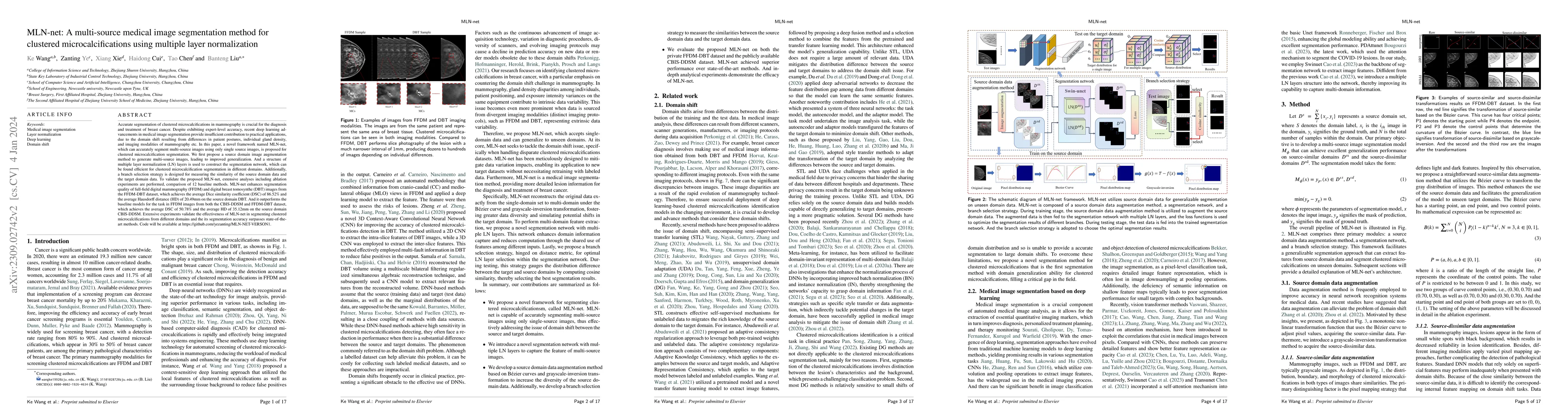 Thumbnail for MLN-net: A multi-source medical image segmentation method for clustered
  microcalcifications using multiple layer normalization
