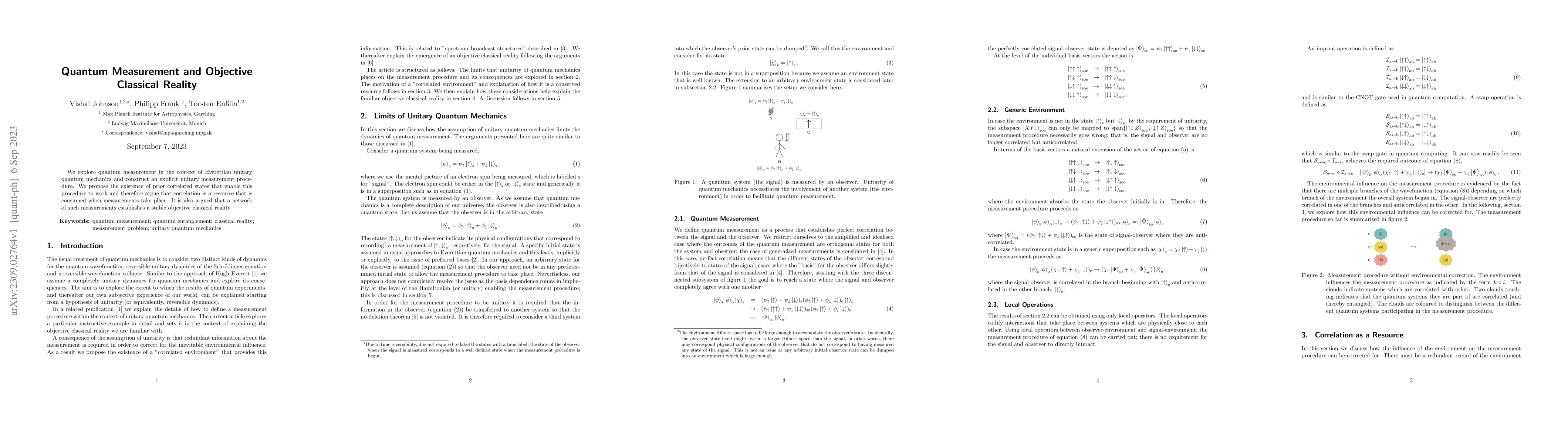 Thumbnail for Quantum Measurement and Objective Classical Reality