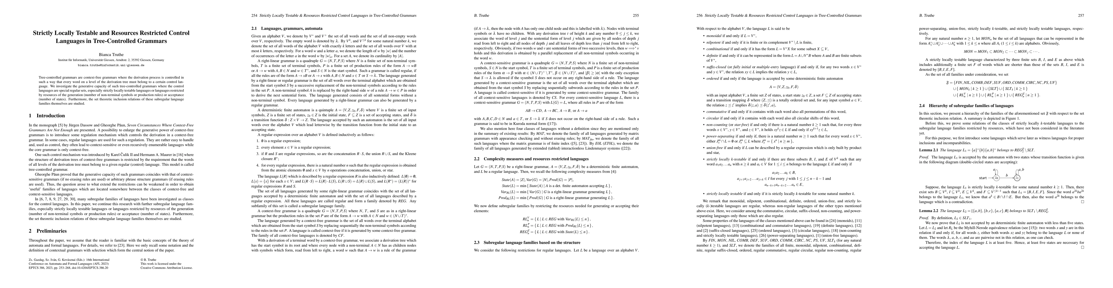 Thumbnail for Strictly Locally Testable and Resources Restricted Control Languages in
  Tree-Controlled Grammars