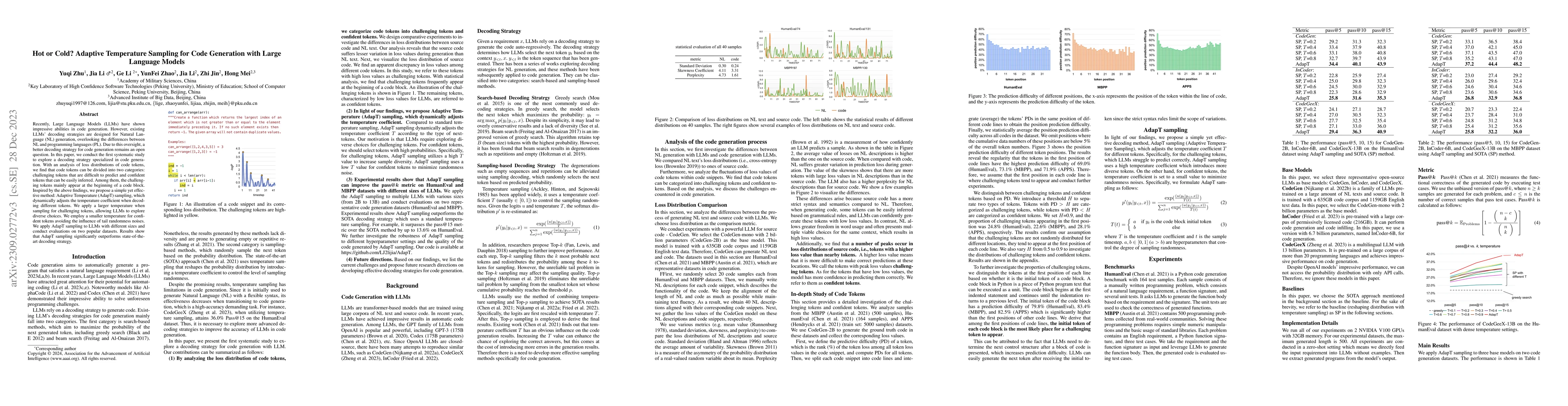 Thumbnail for Hot or Cold? Adaptive Temperature Sampling for Code Generation with
  Large Language Models