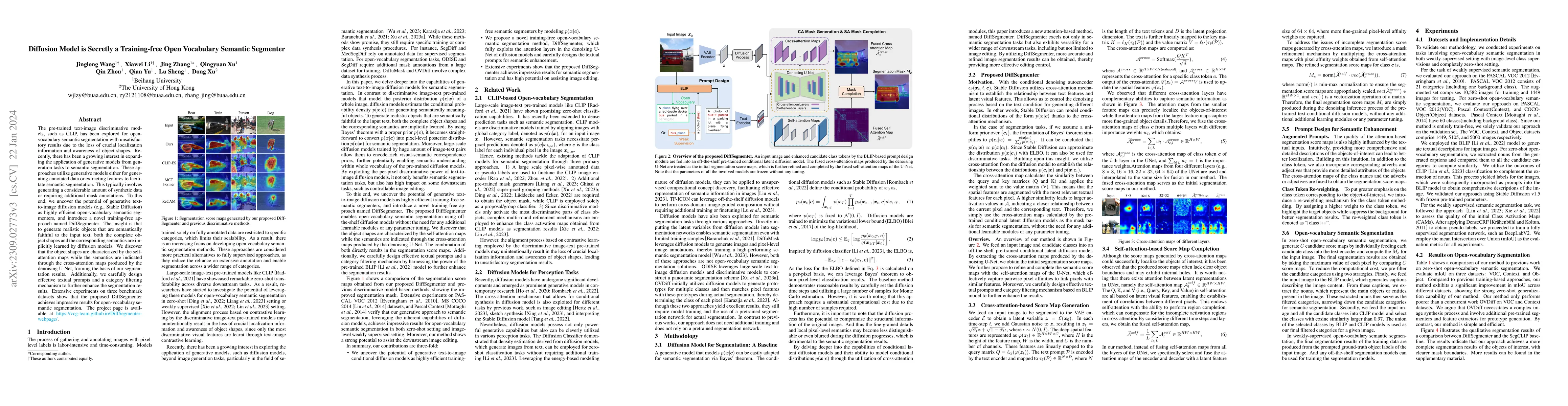 Thumbnail for Diffusion Model is Secretly a Training-free Open Vocabulary Semantic
  Segmenter