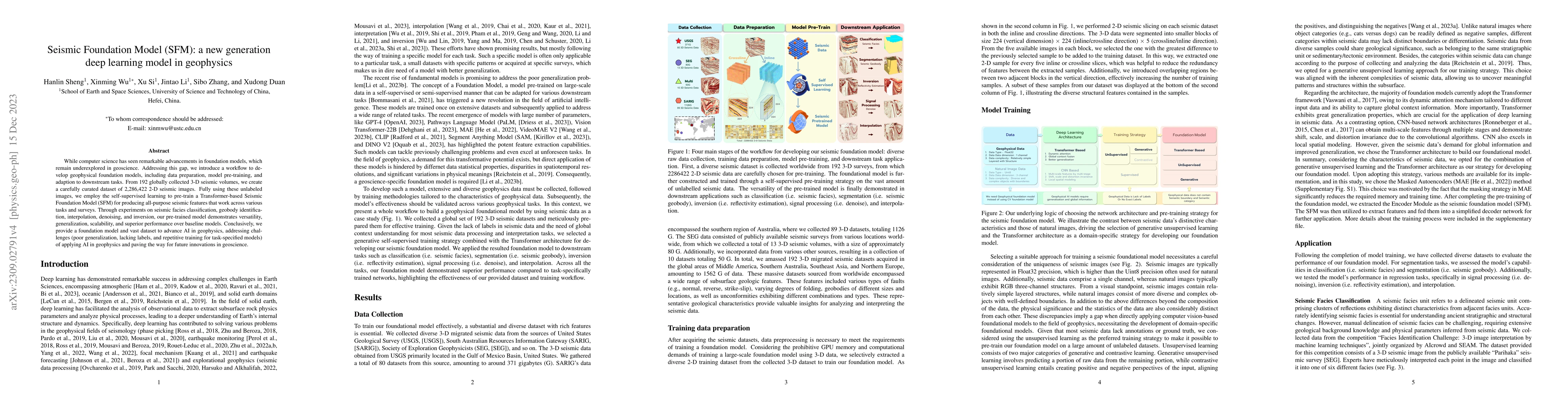 Thumbnail for Seismic Foundation Model (SFM): a new generation deep learning model in
  geophysics