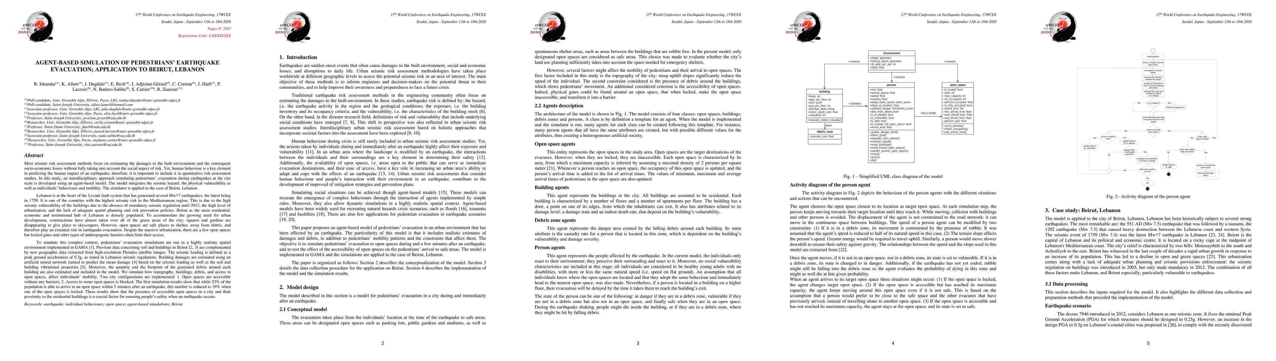 Thumbnail for Agent-based simulation of pedestrians' earthquake evacuation;
  application to Beirut, Lebanon