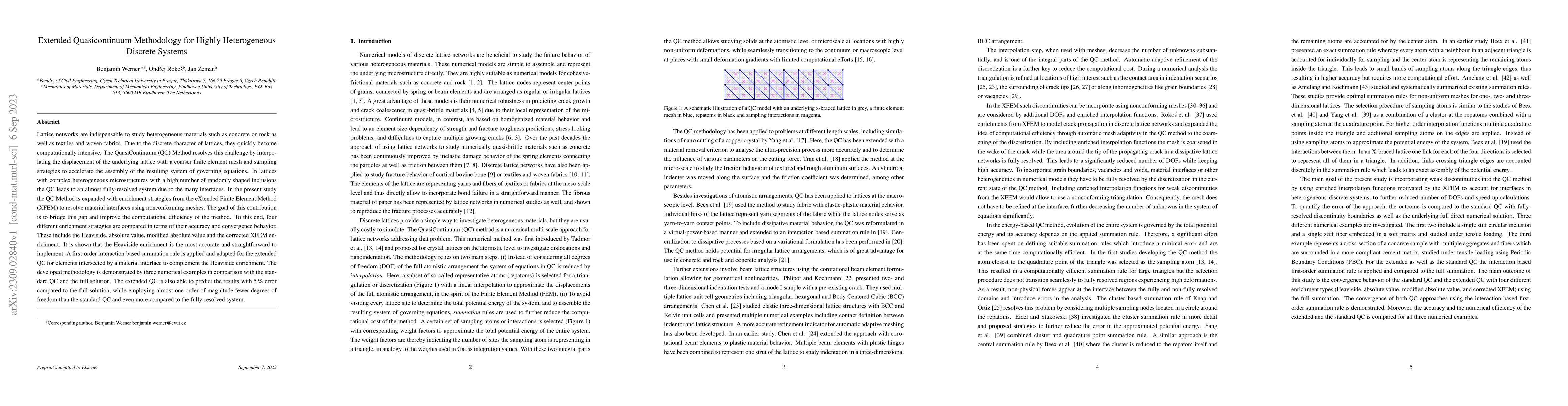 Thumbnail for Extended Quasicontinuum Methodology for Highly Heterogeneous Discrete
  Systems