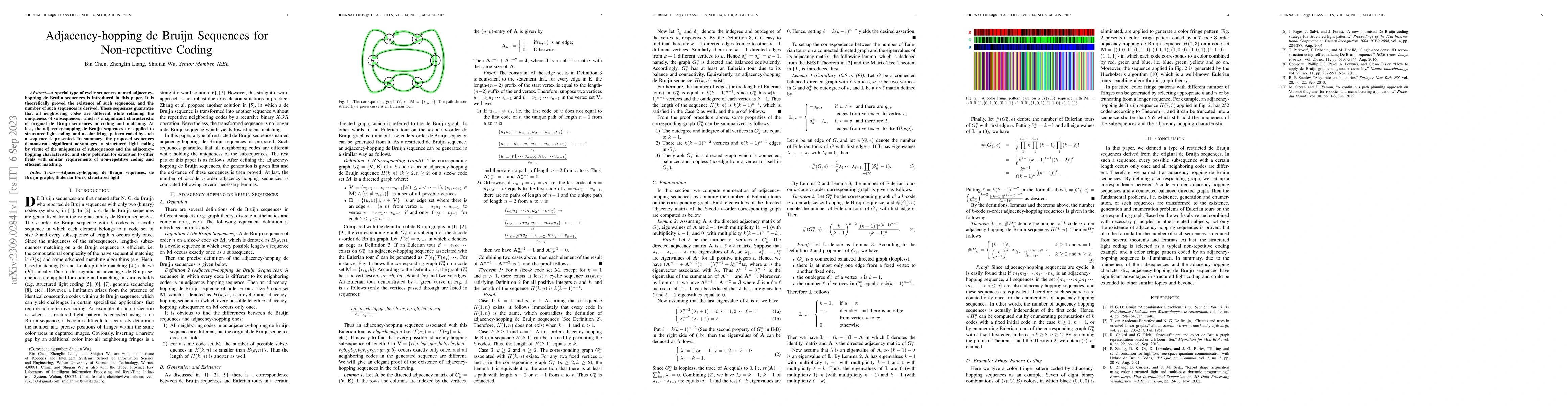 Thumbnail for Adjacency-hopping de Bruijn Sequences for Non-repetitive Coding