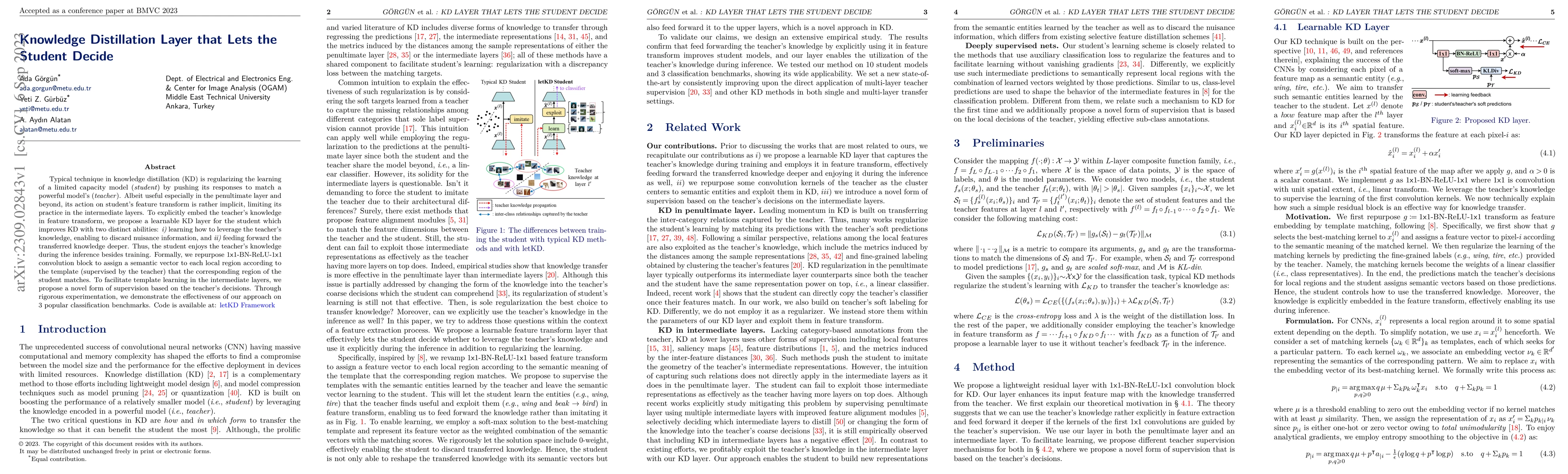 Thumbnail for Knowledge Distillation Layer that Lets the Student Decide