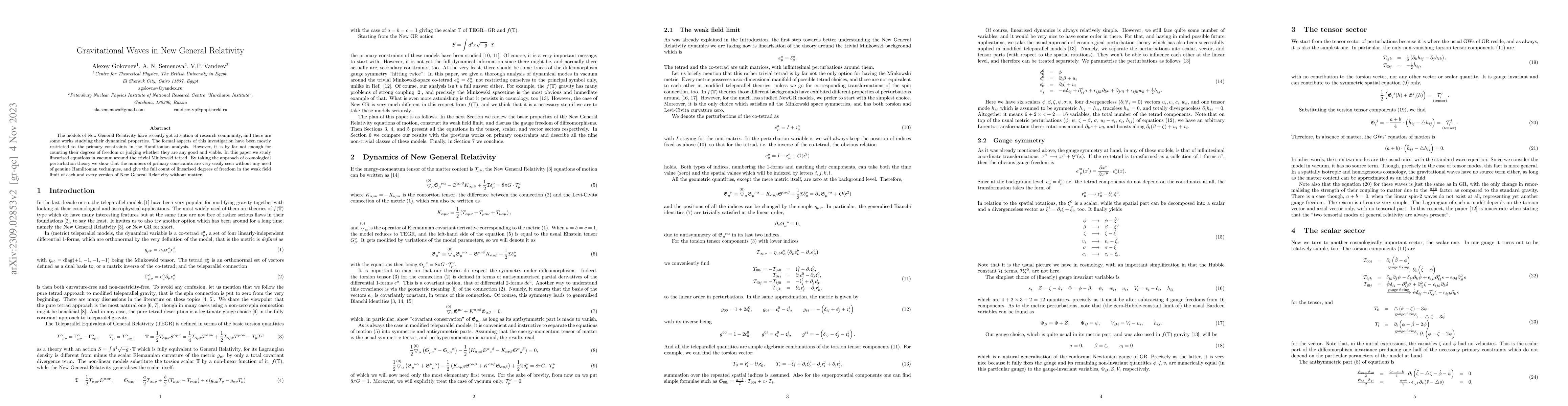 Thumbnail for Gravitational Waves in New General Relativity