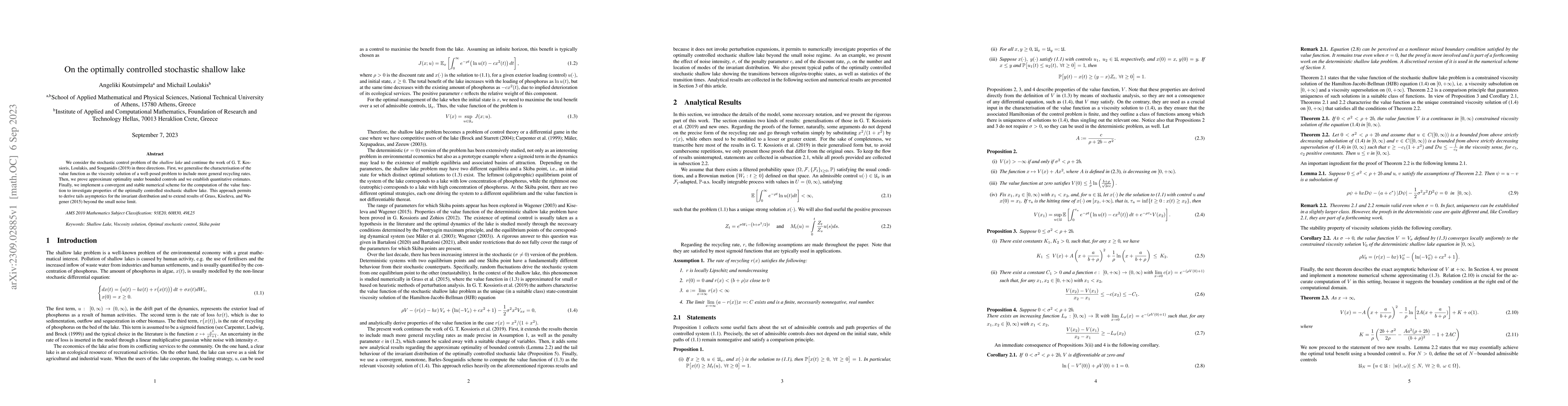 Thumbnail for On the optimally controlled stochastic shallow lake