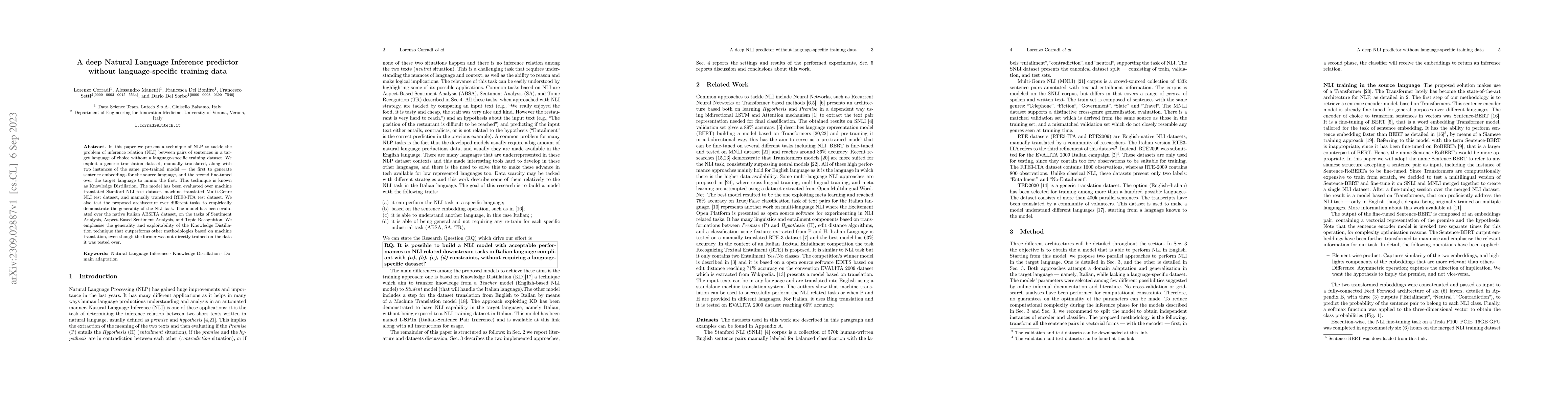 Thumbnail for A deep Natural Language Inference predictor without language-specific
  training data