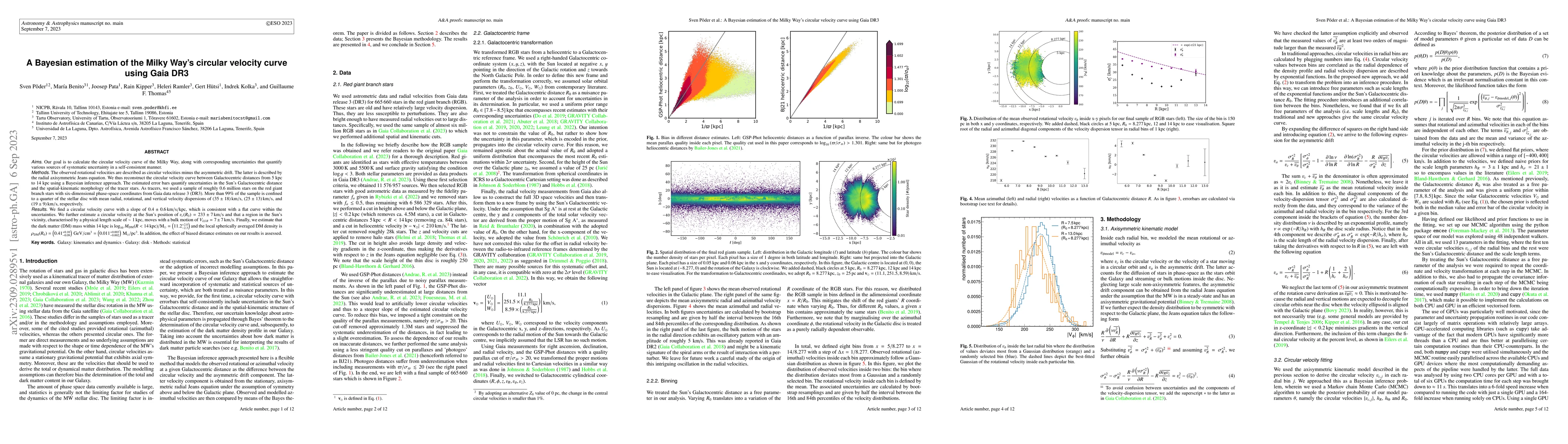 Thumbnail for A Bayesian estimation of the Milky Way's circular velocity curve using
  Gaia DR3