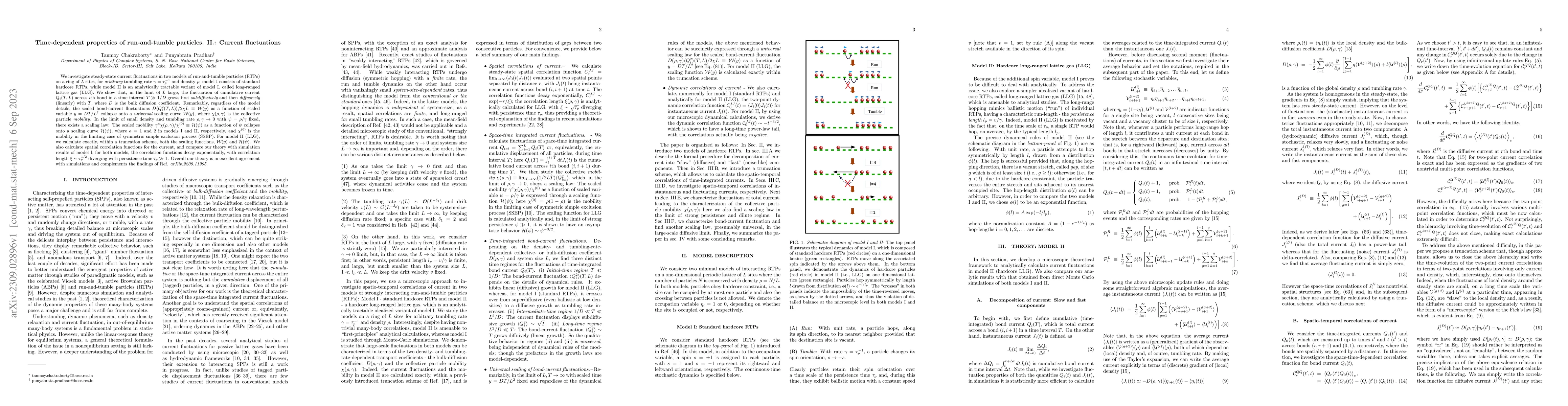 Thumbnail for Time-dependent properties of run-and-tumble particles. II.: Current
  fluctuations