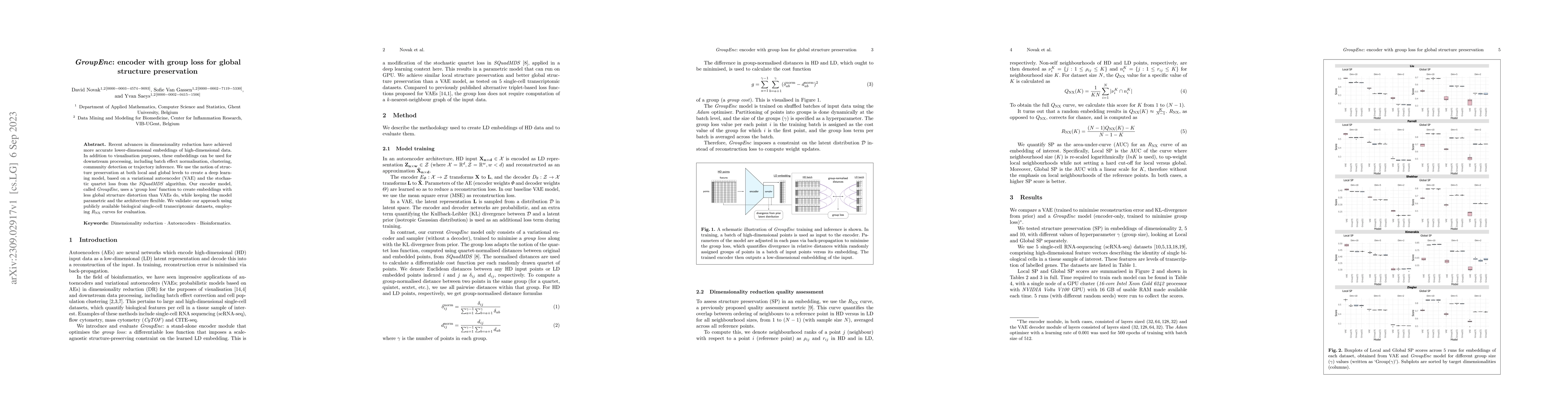 Thumbnail for GroupEnc: encoder with group loss for global structure preservation