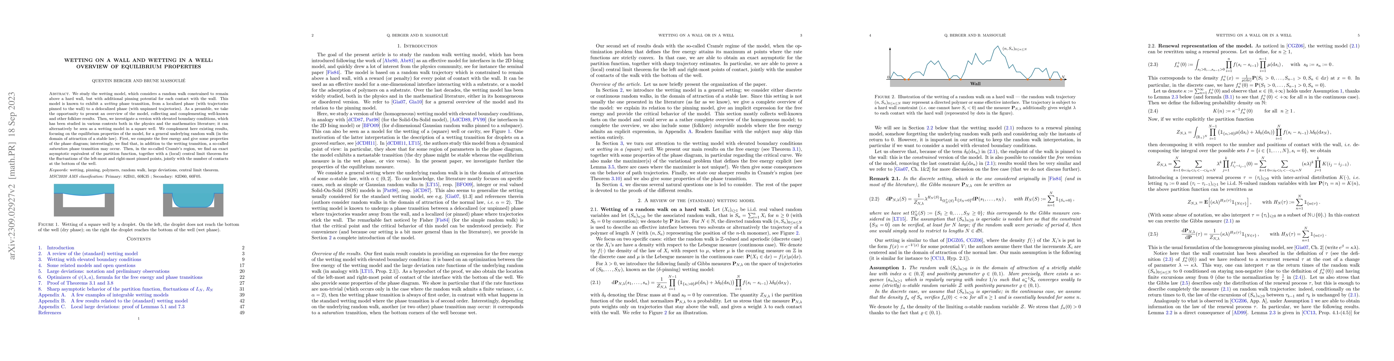 Thumbnail for Wetting on a wall and wetting in a well: Overview of equilibrium
  properties
