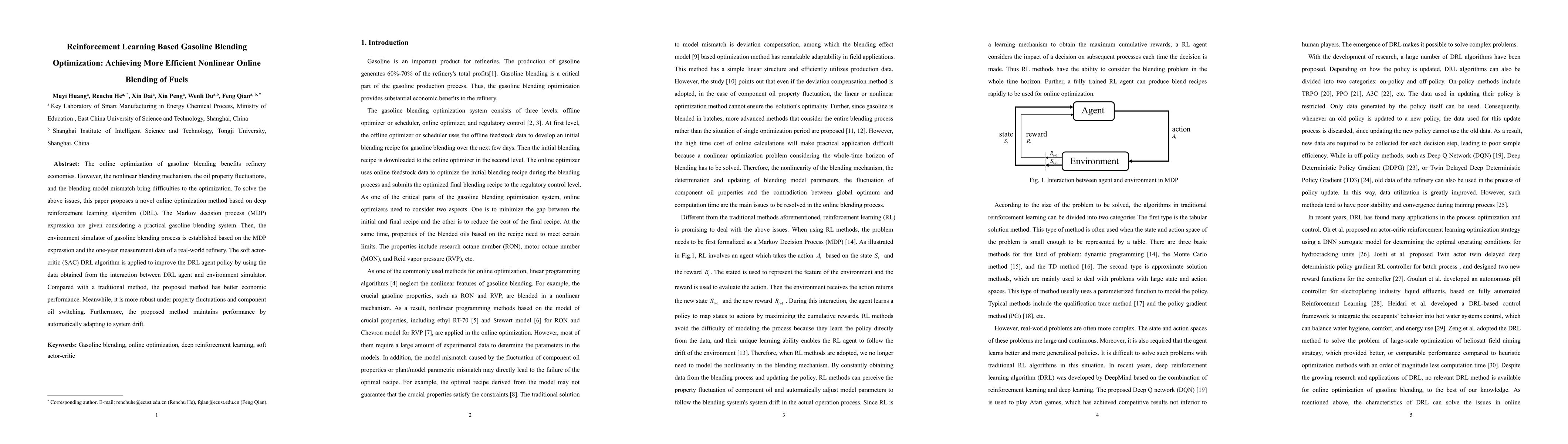 Thumbnail for Reinforcement Learning Based Gasoline Blending Optimization: Achieving
  More Efficient Nonlinear Online Blending of Fuels