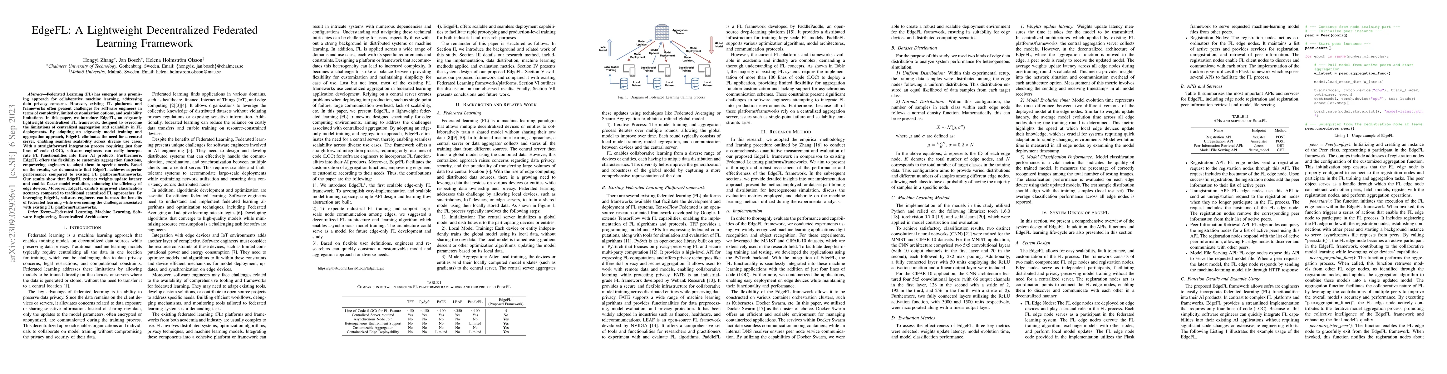 Thumbnail for EdgeFL: A Lightweight Decentralized Federated Learning Framework