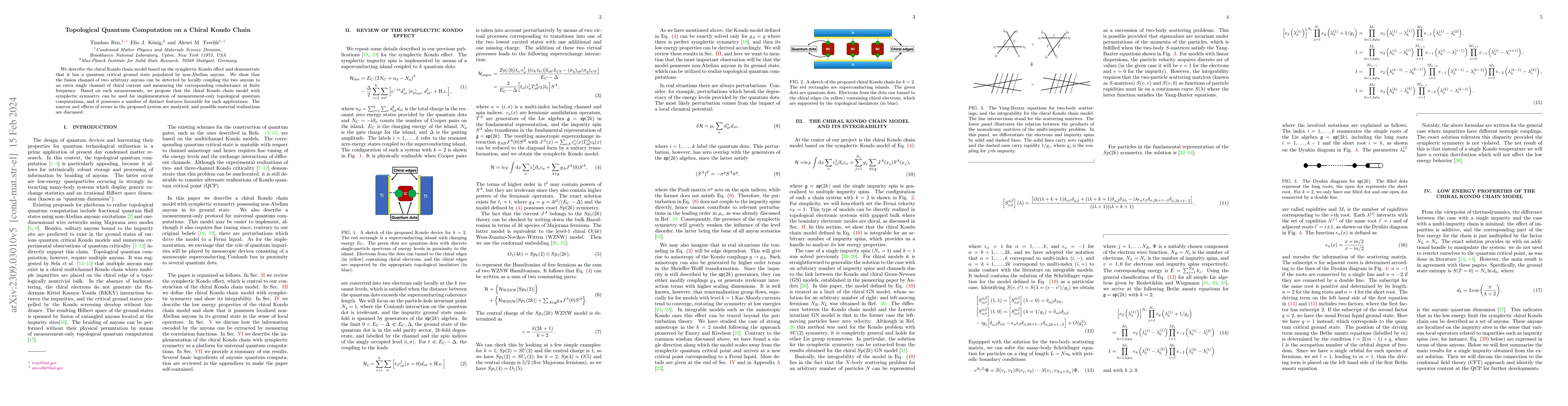 Thumbnail for Topological Quantum Computation on a Chiral Kondo Chain